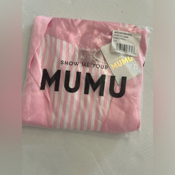 Show Me Your Mumu Harlow Robe One Size NWT Pink Stripe - Picture 4 of 4